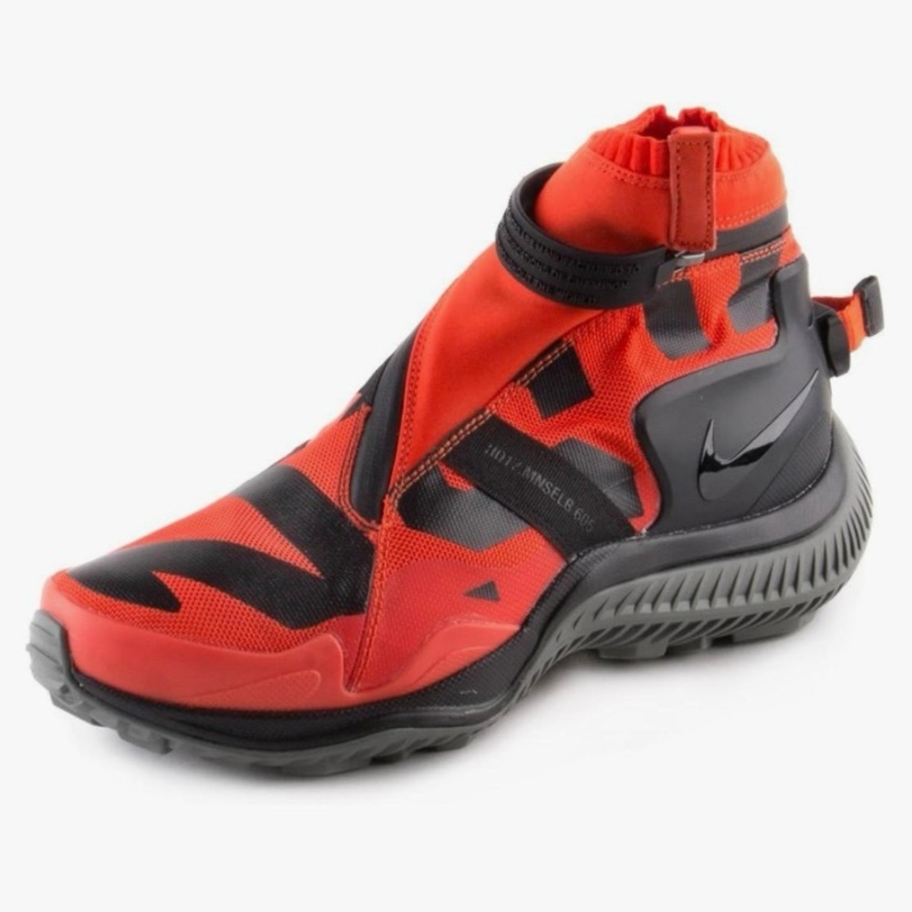 NEW RARE Nike Lab X Gyakusou Gaiter Running Tennis Shoe Orange Black Womens US 8